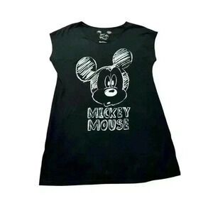 Disney Mickey Mouse Long Shirt, Tunic, Minidress, Sleep Top, Mickey Cutout, L/XL